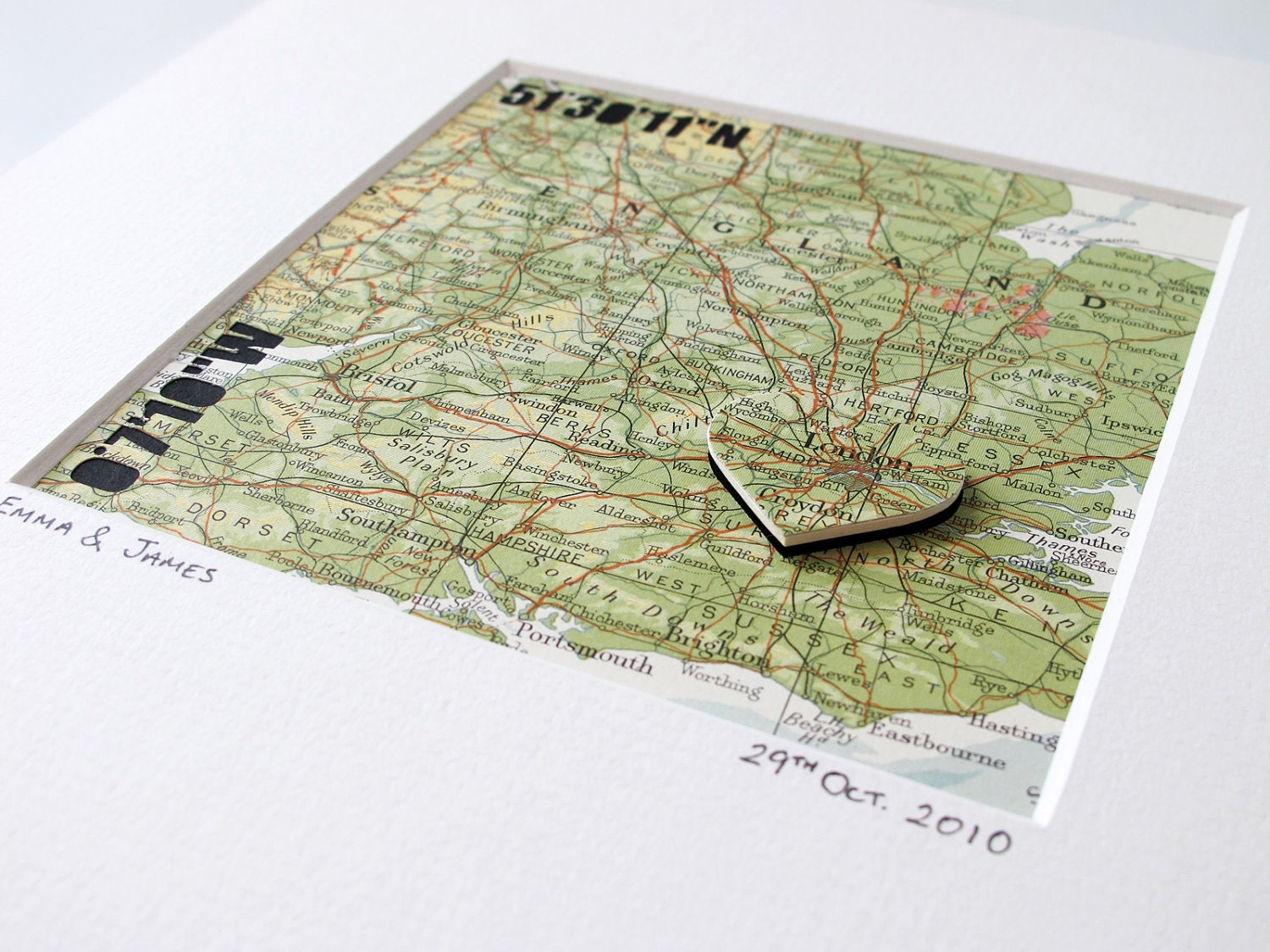 Framed Map Paper Cut (customized)
