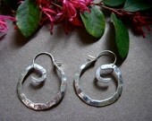 Mini Sterling Silver Swirl Hoop  Earrings - E090