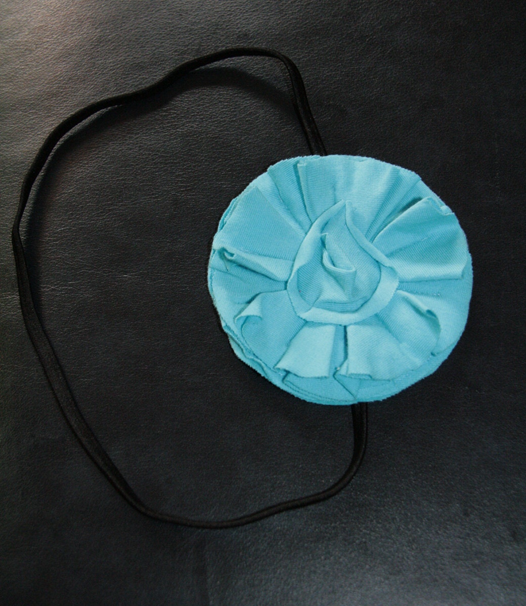 Origami Flower Headband - Light Turquoise