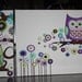 Set of 3 Pretty in Purple Owls 16x20 Stretched Canvases Baby Nursery CANVAS Bedroom Wall Art