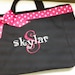 2 Personalized  tote bags Ribbon and Bow Large Initial and Name, Bride, Bridesmaids, Maid of Honor,Flower Girl