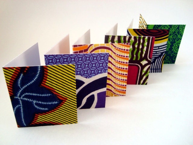 African wax print card set with envelopes x 6