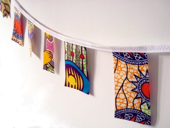 Party bunting African wax print garland 20 yards