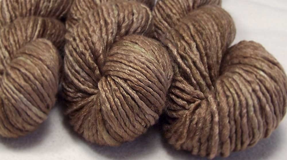 Merino Wool Silk Worsted Yarn - Caramel