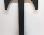 Wood Letter T Sign - 15 Inch - Painted Black - Distressed - Initial - Monogram - Personalized - Wall Decor - Wedding Decor - Shower Gift