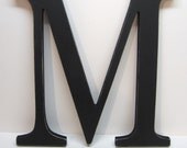 Wood Letter M Sign - 15 Inch - Painted Black - Distressed - Initial - Monogram - Personalized - Wall Decor - Wedding Decor - Shower Gift