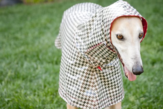 Dog Raincoat Slicker - Houndstooth - Large Breed