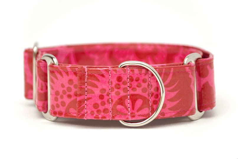 1.5 inch Laminated Martingale Collar - Blockprint Blossom