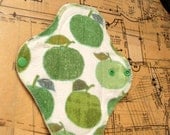 cloth menstrual pad - mama cloth - 8 inch regular - apple flannel print - life's a bitch