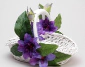 Flower girl basket, wedding basket, bridal basket, purple basket