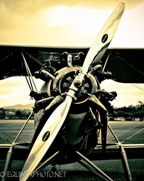 1930 vintage airplane 11x14 metallic fine art photograph