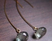 Teal Aquamarine Earrings 14k gold