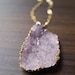 Lavender Amethyst Druzy Necklace 14k Gold