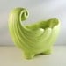 Vintage Ceramic Planter Art Deco Lime Green Nautilus RESERVED FOR ULLI