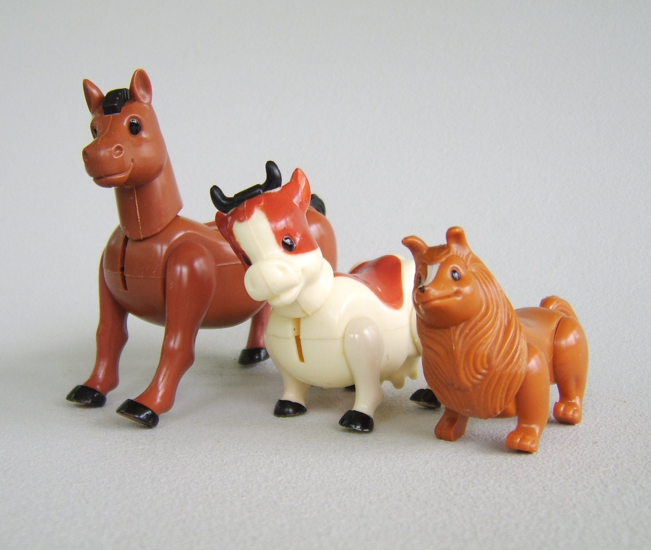 Vintage Farm Animal Toy Figures Set of Three Hong Kong