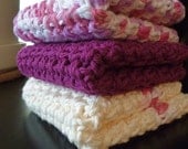 Washcloth Trio in Raspberry