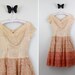 1950s dress / 50s dress / Cream and Rose Tiered Lace Dreamy Dreams Cupcake Dress