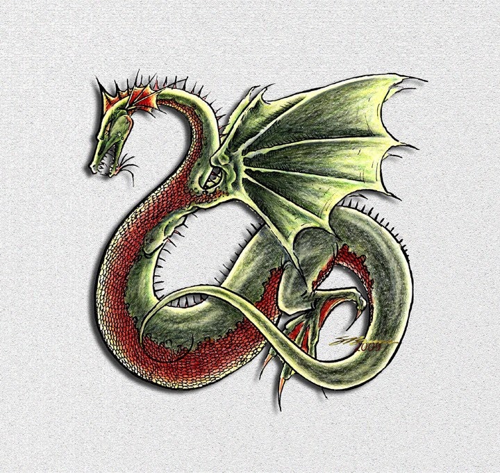Sea Drake in Green and Red