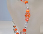 Orange Ribbon Leukemia Cancer Awareness Beaded Bracelet