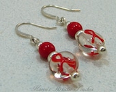 Red Ribbon HIV AIDS Cancer Awareness Beaded Earrings