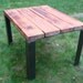 Reclaimed wood dining room table/ Steel base (tag 2)