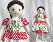 Handmade American Girl Doll Clothes Doll Dress to Match Girl Dress Spring Peasant Dress 15 18 23 inch doll Bamboletta Waldorf My Twinn dolls