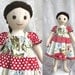 Handmade American Girl Doll Clothes Doll Dress to Match Girl Dress Spring Peasant Dress 15 18 23 inch doll Bamboletta Waldorf My Twinn dolls