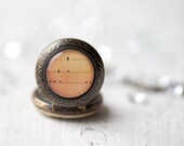 Bird on wire pocket watch necklace - Photo jewelry (PW020)