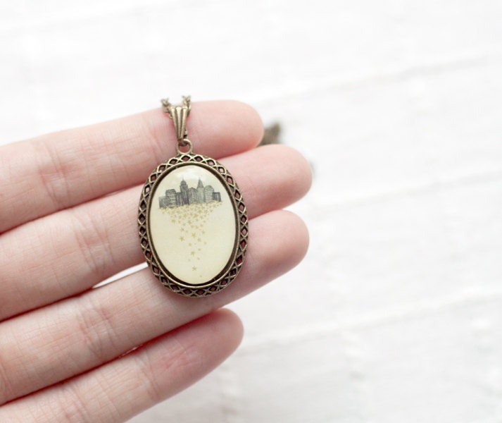 City necklace - Art Jewelry (handmade) (N007)
