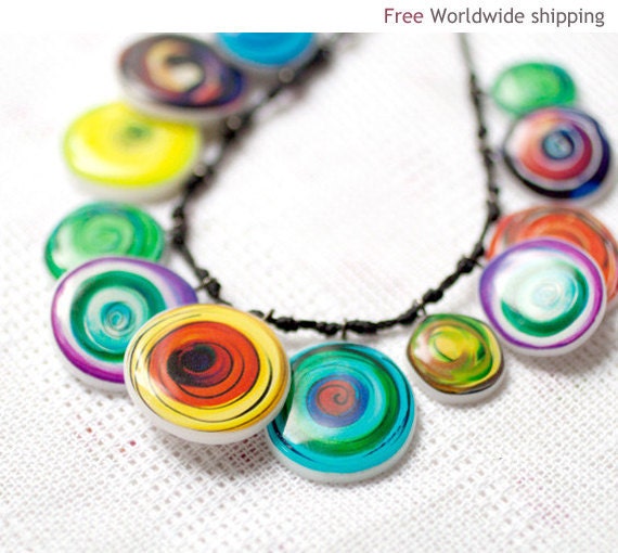Rainbow necklace - Statement necklace (BN001)