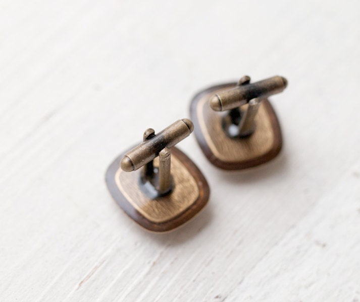 Personalized Initials cufflinks - Rustic wedding cufflinks (C020)