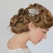 Wedding comb. Vintage style crystal pearl wedding bridal hair comb , Pearl bridal hair piece, Ivory pearl comb- Style 286