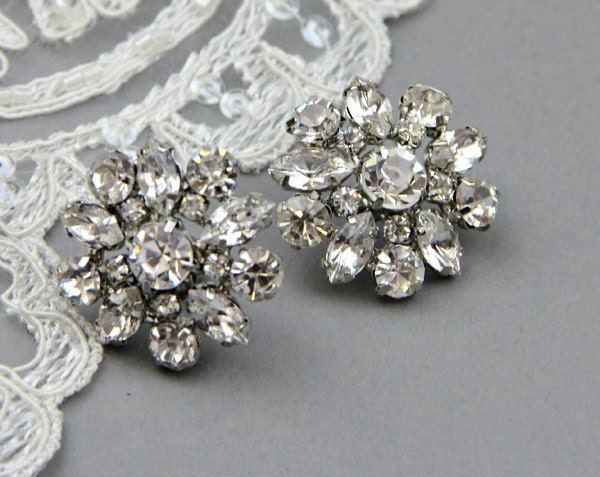 Bridal stud earrings, Wedding crystal earrings. Vintage wedding bridal  rhinestone earrings, Bridesmaids jewelry, stud earrings - Style 465