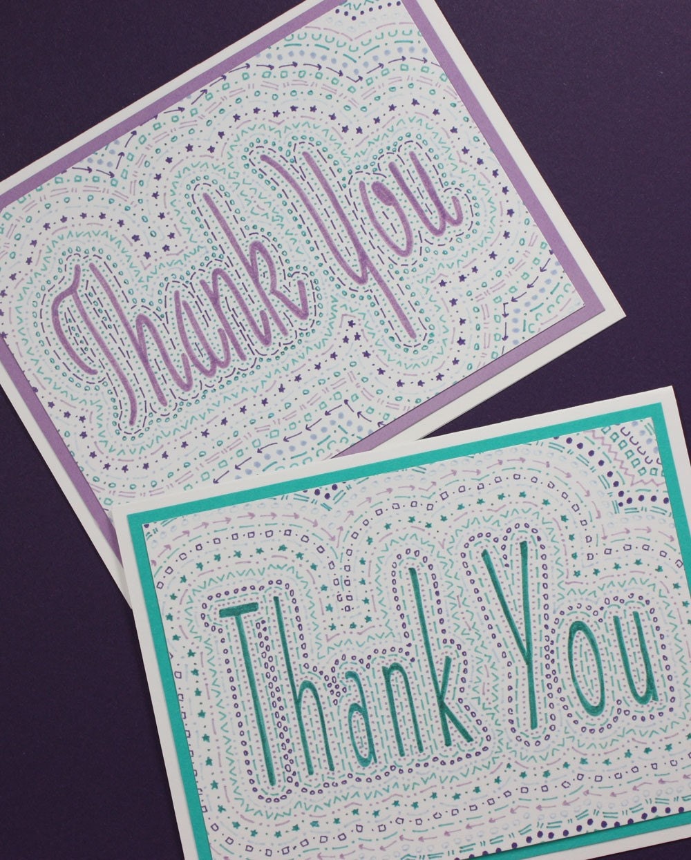 Thank You Cards (pkg of 4 cards) "McJadary" color scheme