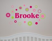 Girl Name with Circles and Dots - Vinyl Wall Decal