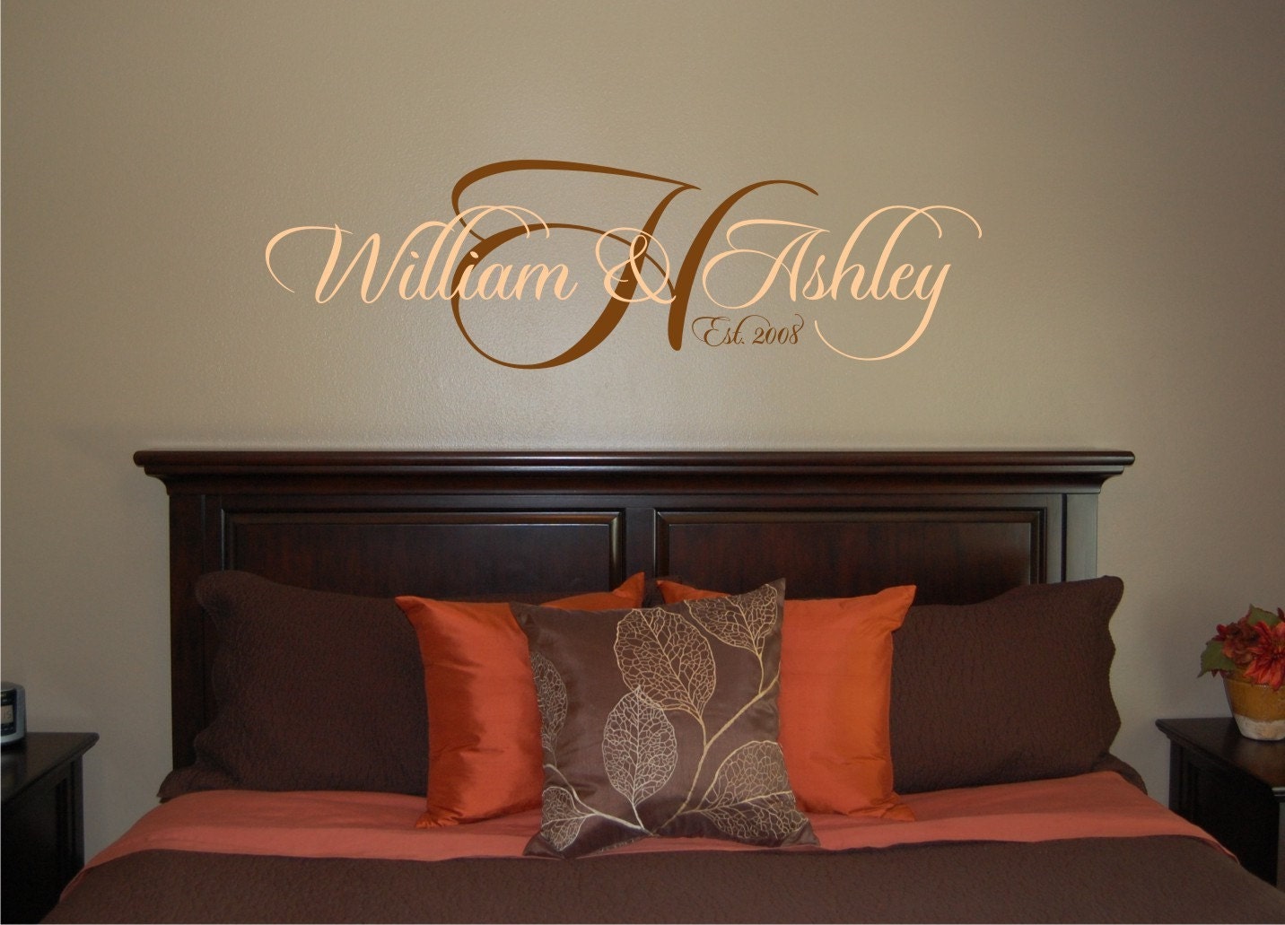 His and Hers Established Monogram - Vinyl Wall Decal