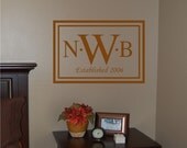 Established Rectangle Monogram - Vinyl Wall Decal