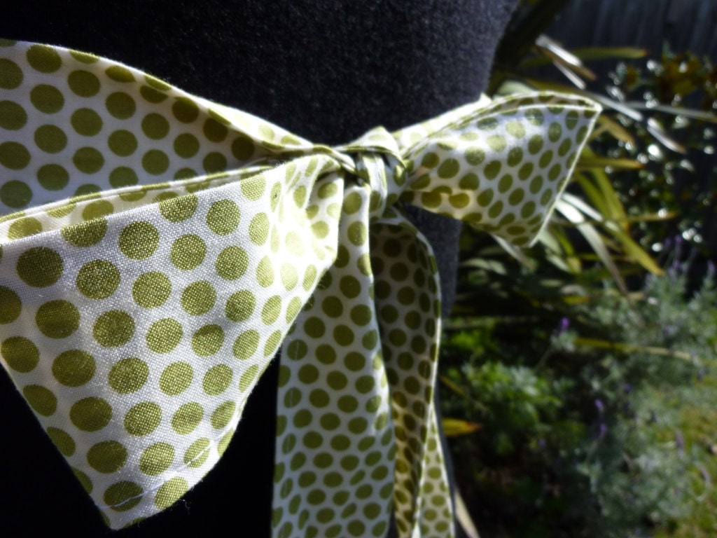 Cath Apron - green and cream