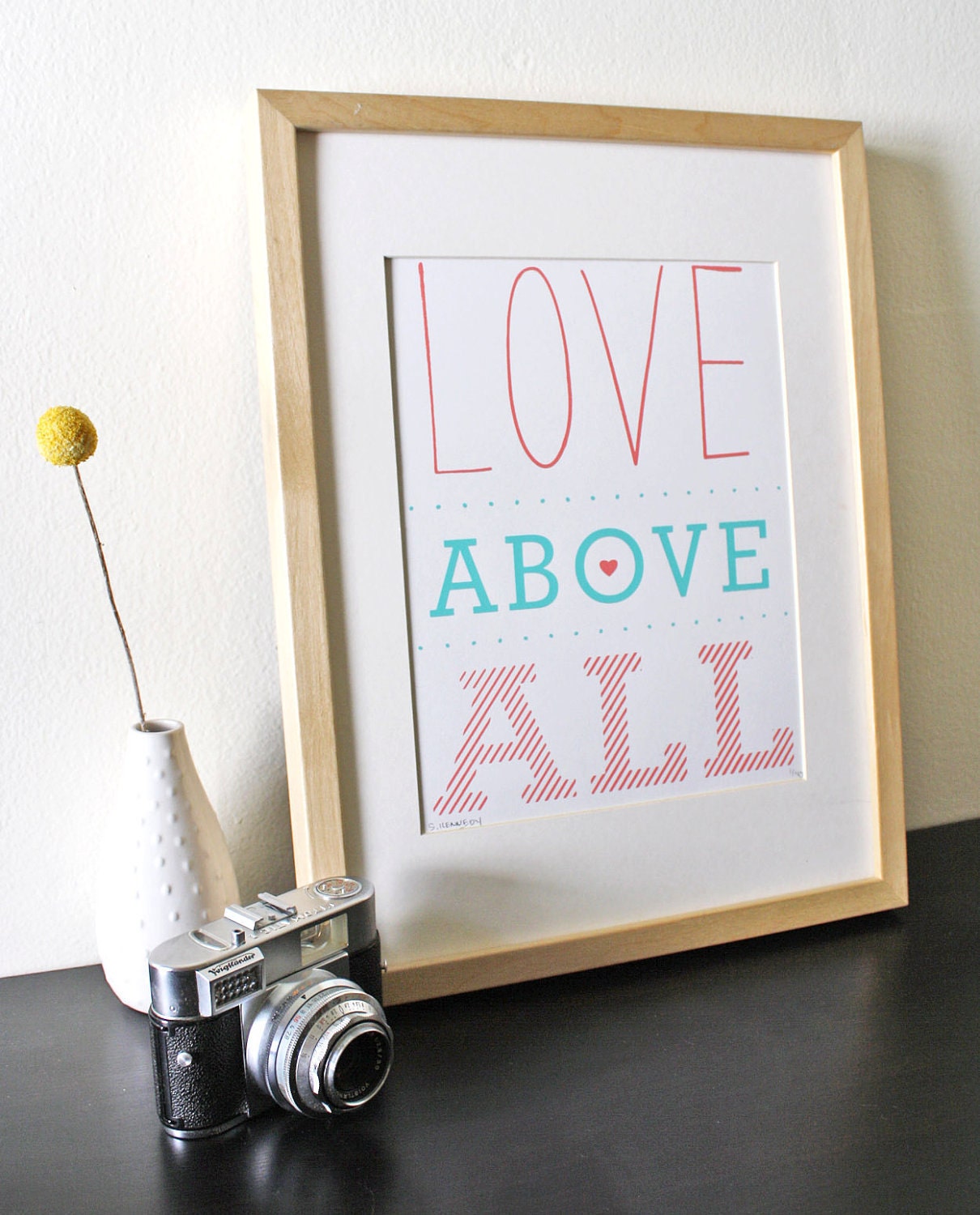 SALE- Love Screenprint, Quote Print, Valentines Day
