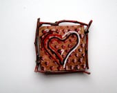 Nature Decor Rustic Magnet Twig Frame Upcycled Art Heart