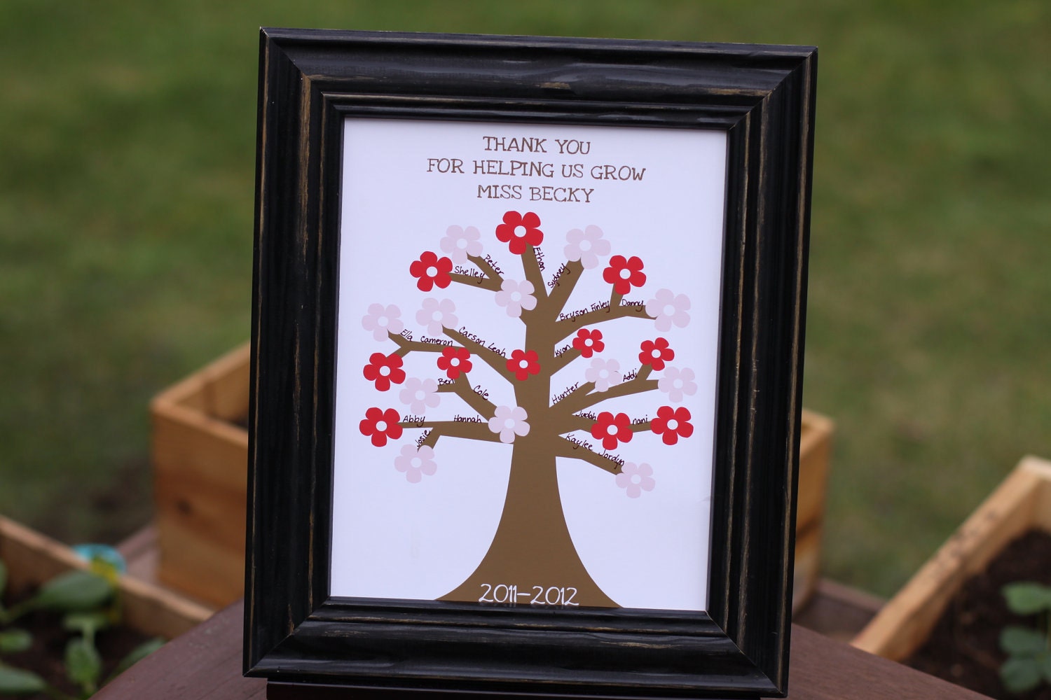 Personalized Teacher Appreciation Tree - 8x10 Print (YEAR UPDATED TO 2012-2013)
