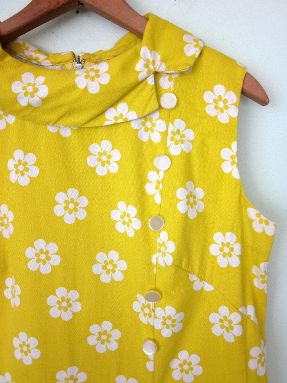 SALE 60s dress / saffron floral cotton mini (m - l)