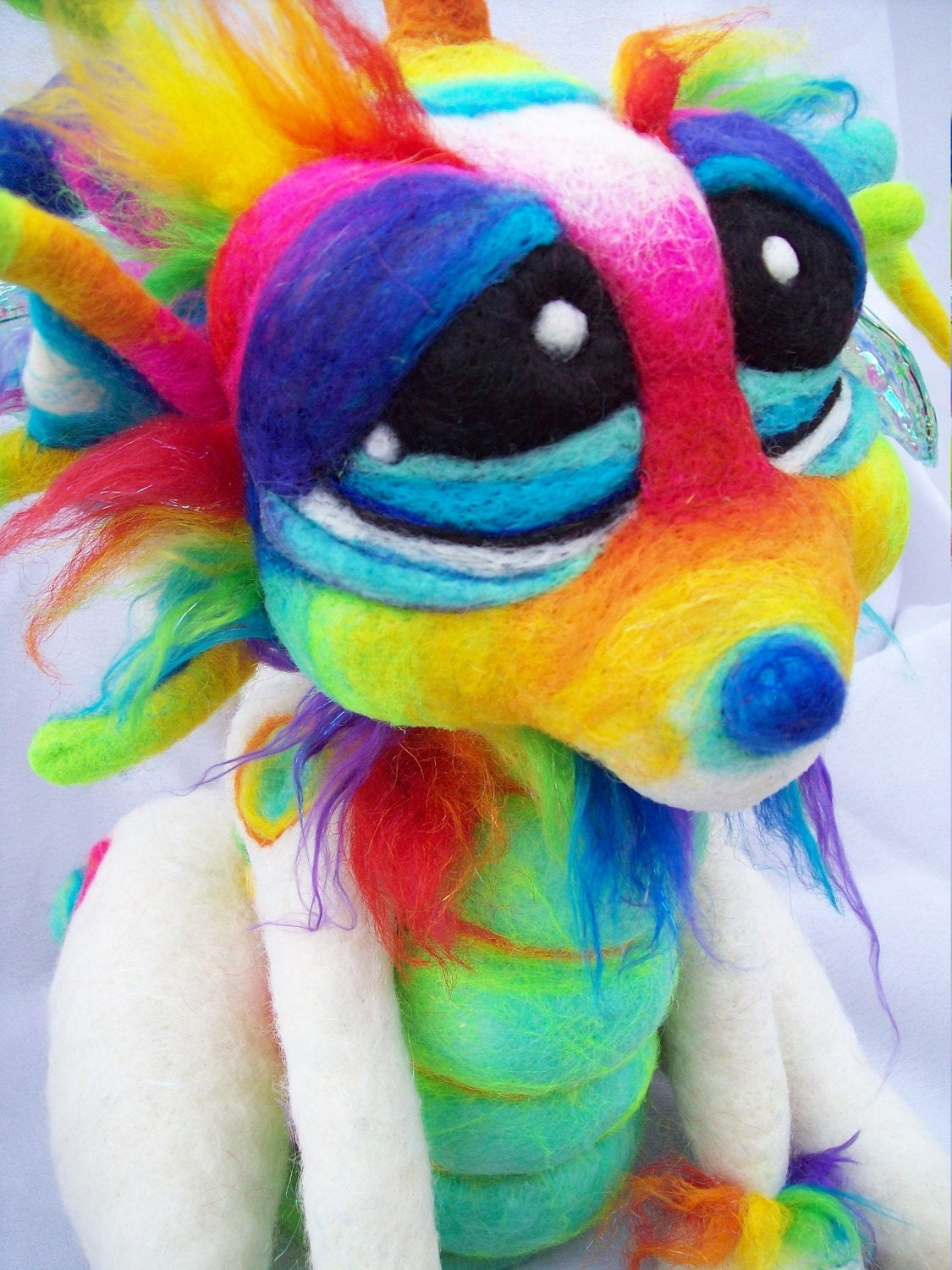 Made to Order  Large OOAK Needle Felted Dragon Soft Sculpture Art Doll Plush Wool Fiber Fantasy Creature