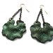 Earrings, Green, Verdigris, Lily pad,  Leaf