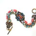 Bracelet, Coral, Neon, Tribal, Beadwork, Mosaic, Turquoise