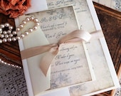 Vintage Romantic Antique Wedding Invitation Suite Sample Handmade by avintageobsession on etsy