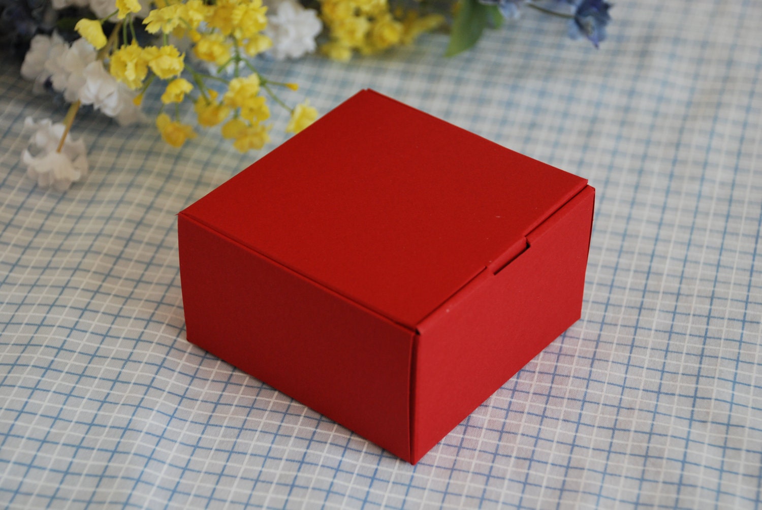 Sale - Red Classic Square Box - Set of 5