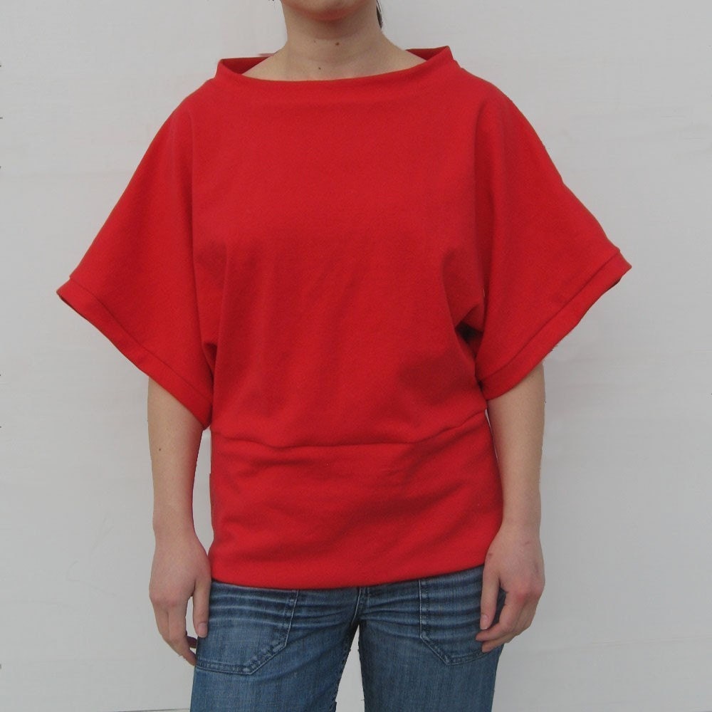 20% off Kimono Sleeve Top in Red Jersey
