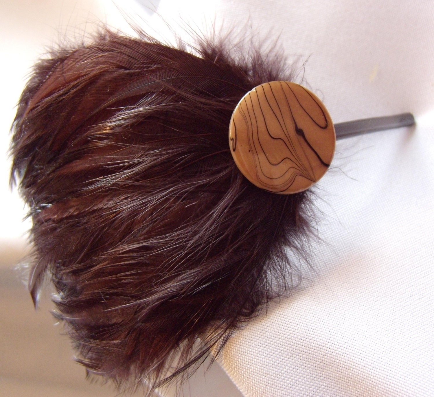 50% off LIQUIDATION SALE Brown Hackle Feather Headband