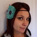 50% OFF LIQUIDATION SALE Aqua Purple Fabric Feather Stretch Headband